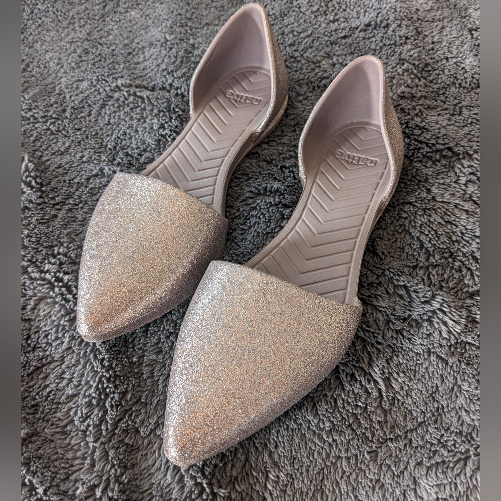 Native Audrey Bling Glitter Silver Purple Slip on